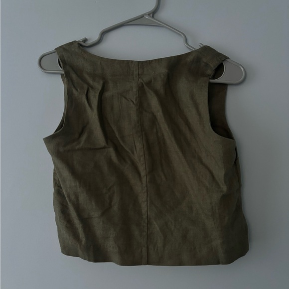 Madewell linen green set - crop top and harlow pant - Picture 7 of 8